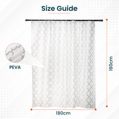 Homestic Soft Texture Bath Curtain|Natural Drape Waterproof Shower Curtain 6 Feet|Silver