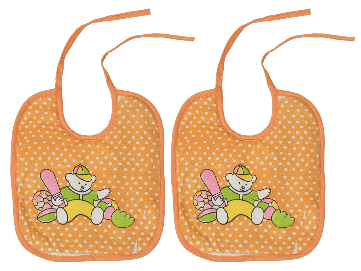 Heart Home Baby Cotton Apron Bibs-Pack of 2 (Orange)-HS43HEARTH25519