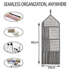 Heart Home Paper Holder | Foldable Hanging Organizer | PVC Lining Design Magazine Holder | Document Organizer | Wall Hanging Letter Holder with 3 Pocket | Pack of 2 | Gray