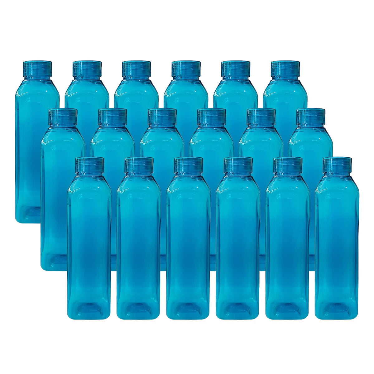 Kuber Industries BPA Free Plastic Water Bottles | Breakproof, Leakproof, Food Grade PET Bottles | Water Bottle for Kids & Adults | Plastic Bottle Set of 6 |Green (Pack Of 3)