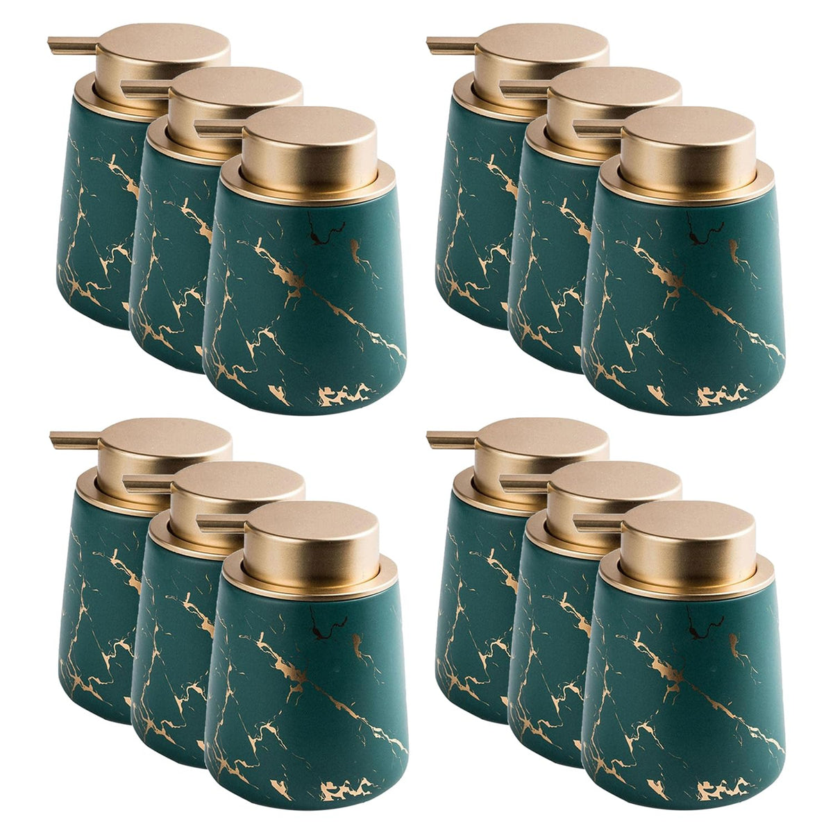 Kuber Industries Liquid Soap Dispenser | Handwash Soap Dispenser | Soap Dispenser for Wash Basin| Bathroom Dispenser Bottle | 12 Piece | Pack of 4 | 400 ml | ZX010GN | Green