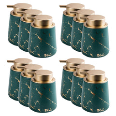 Kuber Industries Liquid Soap Dispenser | Handwash Soap Dispenser | Soap Dispenser for Wash Basin| Bathroom Dispenser Bottle | 12 Piece | Pack of 4 | 400 ml | ZX010GN | Green