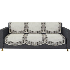 Heart Home Sofa Cover | 3 Seater Sofa Slip Cover Set | Digital Painting Sofa Cover | SUEDE Ultra Sonic Couch Cover | Sofa Slipcover Set Living Room | Cream