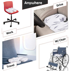 Kuber Industries Coccyx Cushion | Memory Foam Support Pillow | Seat Cushion for Tailbon| Pillow for Tailbon with Washable Cover | Coccyx Cushion with Logo | Seat for Relieve Pain|White