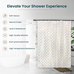 Kuber IndustriesSoft Texture Bath curtain|Natural Drape Waterproof Shower Curtain 6 Feet|Pack of 5|Gold