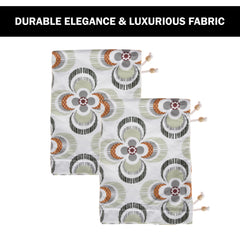 Kuber Industries Bolster Cover | Cotton Masand Pillow Cover | Diwan Round Bolster Pillow Covers | Bolster Cushion Pillow Cover Set | Roll Masand Cover | Green Flower | Pack of 2 | White