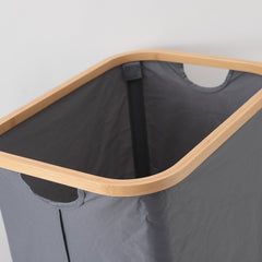 Kuber Industries Laundry Basket For Clothes|Foldable Laundry Hamper|Basket For Toys, Dirty clothes, Storage "45 LTR" (Grey)