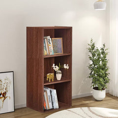Kuber Industries Multipurpose Wooden Open Book Shelf for Home with 3 Tier Space Saving Book Rack | Dust Resistant Bookshelves Organizer for Living Room, Bedroom & Office Storage | Brown