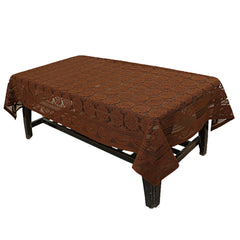 Kuber Industries Geometric Design Cotton Sofa Cover 3 Seater and 2 Seater|6 Piece Arms Cover Use Both Side|5 Seater Sofa Cover|Set of 17 (Brown)