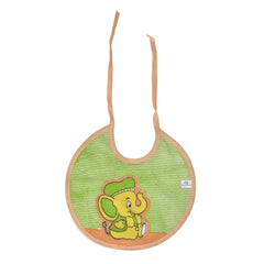 Heart Home Rouned Shaped Unisex Baby Cotton Super Bib, Baby Bib, Washable, Stain And Odor Resistant-Pack of 2 (Green)-HS43HEARTH25526