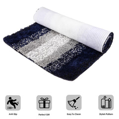 Heart Home Runner | Bedside Runner for Bedroom | Blue Patta Home Decor Runner & Door Mat Combo | Anti-Skid Runner & Door Mat | Runner & Door Mat Set | Set of 2 | Gray