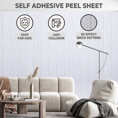 Kuber Industries Foam Brick Pattern 3D Wallpaper for Walls|Soft PE Foam| Easy to Peel, Stick & Remove DIY Wallpaper|Suitable on All Walls|Set of 2 Sheets, 70 cm X 77 cm (Pack of 1)