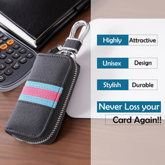 Kuber Industries Key Case|Keychain/Keyring/Key Tag|Car Key Clip, Key Holder, Key Organizer-Pack of 4 (Black)