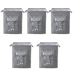 Kuber Industries Laundry Basket For Clothes|Foldable Laundry Hamper|Basket For Toys, Dirty clothes, Storage "45 LTR"-Pack of 5 (Grey)