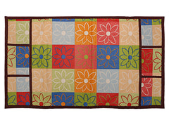 Heart Home Multicheck Print PVC Fridge Top Cover with 6 Utility Side Pockets (Multicolour)