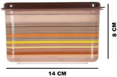 Heart Home Pixel Plastic Food Storage Containers with Lids, BPA-Free, Safe for Dishwasher, Microwave, Freezer,850 ML(Brown)-Pack of 2-HHEART16382