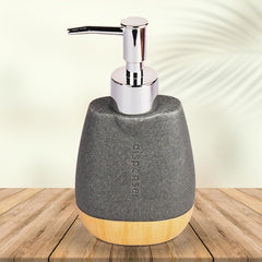Homestic Premium Polyresin Liquid Soap Dispenser | 250ml | Modern Stylish Kitchen Office Bathroom Dispenser for Kitchen | Non Fragile | Scratch Proof | Moisture Resistant | Natural Grey Color