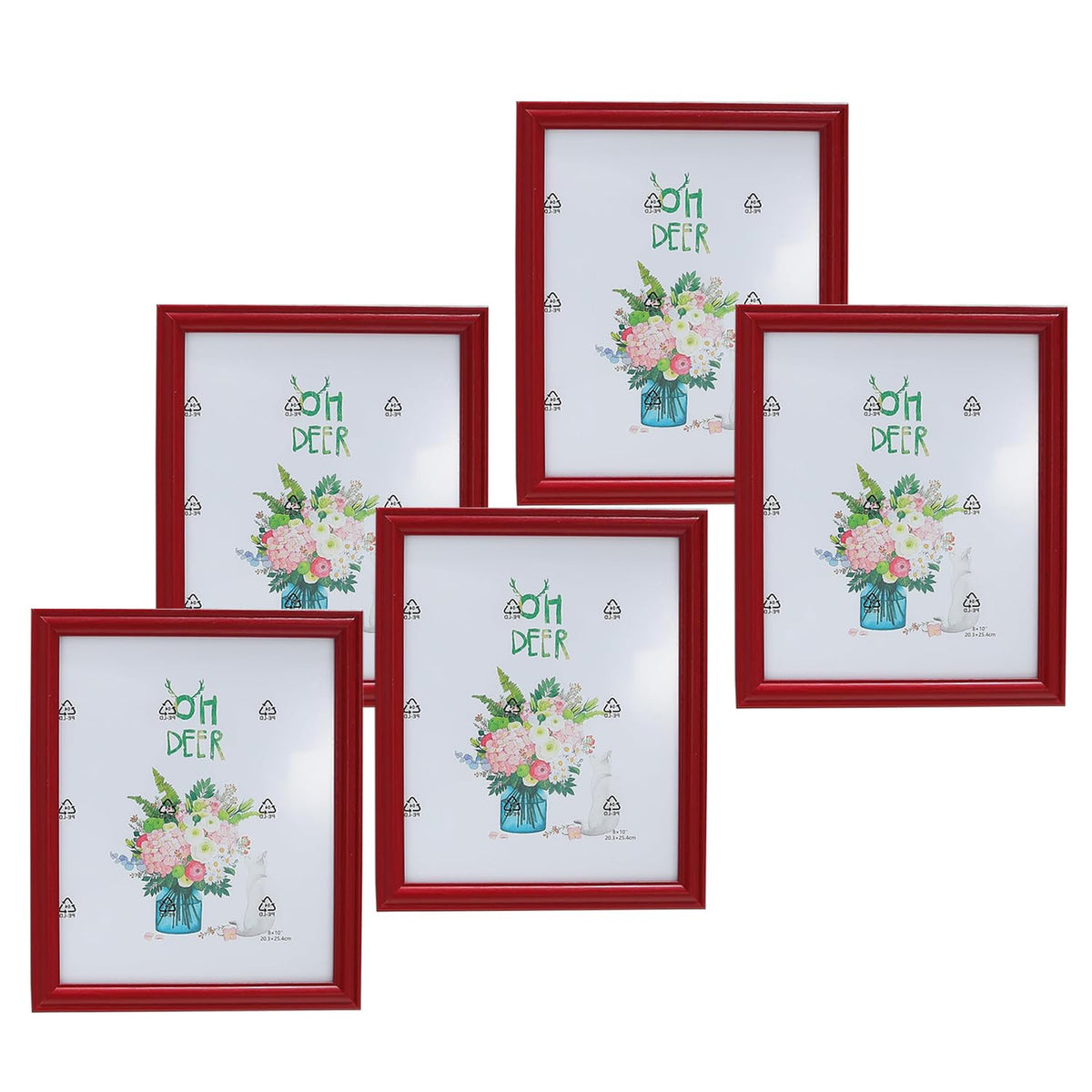 Kuber Industries Photo Frame For Home Décor|Use Horizontal & Vertical|Crystal Clear Glass|Perfect For Home, Office And Shop "21.8x26.9CM"-Pack of 5 (Brown)