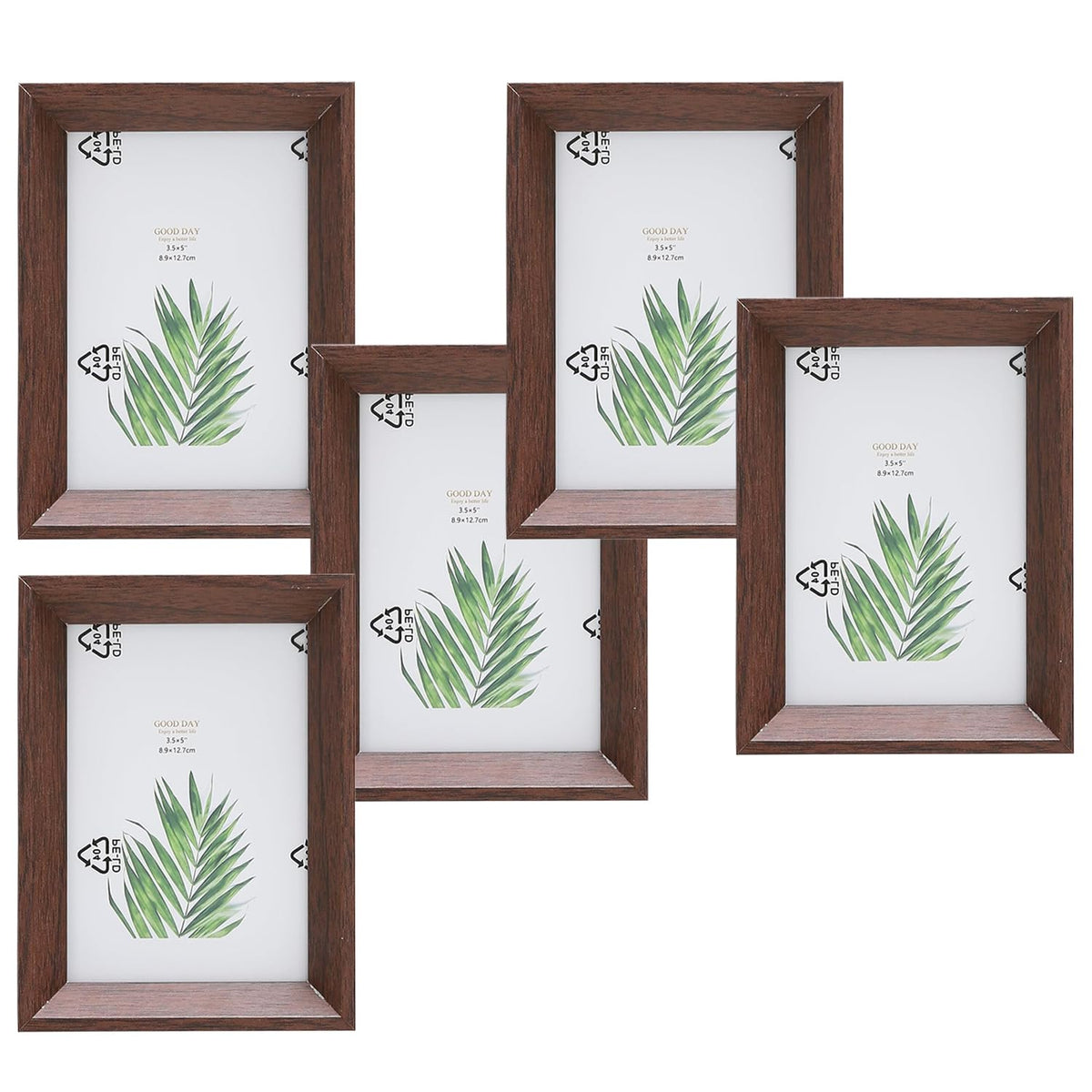 Kuber Industries Photo Frame For Home Décor|Use Horizontal & Vertical|Crystal Clear Glass|Perfect For Home, Office And Shop "10.4x14.2CM"-Pack of 5 (Brown)