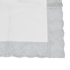 Kuber Industries Transparent 4 Seater Dining Table Cover, Protector with White Lace Border, 45"x70" (White),Polyvinyl Chloride (PVC),Rectangular,Pack of 1