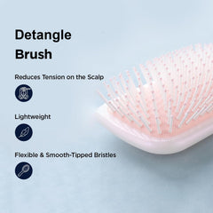 Kuber Industries Hair Brush | Bristles Brush | Hair Brush with Paddle | Detangles Hair Brush | Suitable For All Hair Types | Hair Brush Styling Hair | 2 Piece | XH45PNK | Pink
