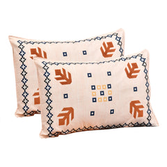 Heart Home Double Bedsheet with 2 Pillow Covers | 160 TC Premium Cotton Bedsheet for Double Bed | Bedsheet for Living Room-Home & Hotels | Rusty Plus Border | 100x108 Inch | Peach