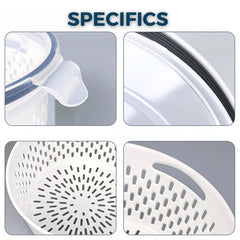 Kuber Industries 6 Pcs Food Containers | Round Storage Box for Fridge | Vegetable Fruit Strainer Basket | Refrigerator Storage Box | Containers With Airtight Lid | HXP00282 | Transparent | Pack of 2