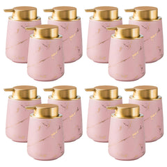 Kuber Industries Liquid Soap Dispenser | Handwash Soap Dispenser | Soap Dispenser for Wash Basin | Shampoo Dispenser Bottle | Bathroom Dispenser Bottle | 12 Piece | Pack of 4 | 400 ml | ZX010PK | Pink