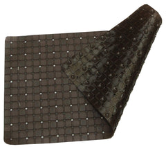 Kuber Industries Checkered Bath Mat with Suction Cup (Blue, Leather, Standard)