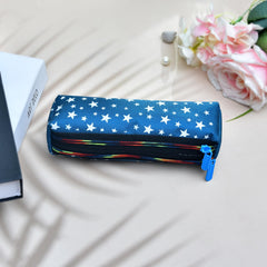 Heart Home Pencil Pouch|Rexine Stationary Pouch|Pencil Utility Pouch|School Pencil Case for Kids|Pen-Pencil Box for Kids|2 Zipper Pencil Organizer|Star Pencil Pouch|Pack of 2|Blue