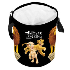Homestic Non-Woven Disney Round Laundry Basket For clothes|Disney Lion King Print|Foldable Toy Storage Organizer|Reinforced Handle With Sturdy Base|Capicity 45 Ltr (Black)