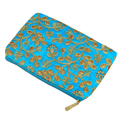 Kuber Industries Embroidery Hand Purse/Wallet for Women (Blue) (HS39KUBMART022031)