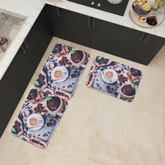 Kuber Industries PVC Kitchen Floor Mat|Anti-Skid Backing|Mats for Kitchen Floor |Easily Washable|Idol for Home, Kitchen Entrance| CF-220810 |Pack of 3| Multi