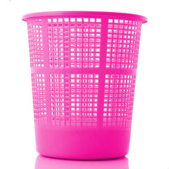 Kuber Industries Plastic 2 Pieces Mesh Dustbin Garbage Bin for Office use, School, Bedroom, Kids Room, Home, Multi Purpose, 5 Liters (Pink)-KUBMART242