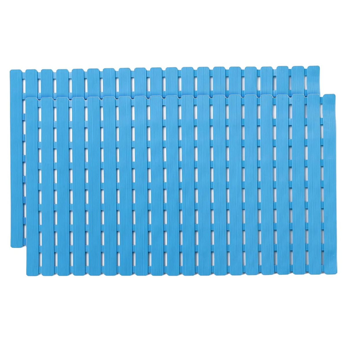 Kuber Industries Bath Mat | PVC Bathroom Mat | Shower Bath Mat | Floor Tub Mat | Bathroom Mud Mat | Anti-Skid Shower Bathroom Mat | JL-01A |Pack of 2| Blue