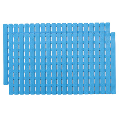 Kuber Industries Bath Mat | PVC Bathroom Mat | Shower Bath Mat | Floor Tub Mat | Bathroom Mud Mat | Anti-Skid Shower Bathroom Mat | JL-01A |Pack of 2| Blue