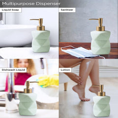 Urbane Home Liquid Soap Dispenser | Handwash Soap Dispenser | Soap Dispenser for Wash Basin | Shampoo Dispenser Bottle | Bathroom Dispenser Bottle | 300 ML | Green