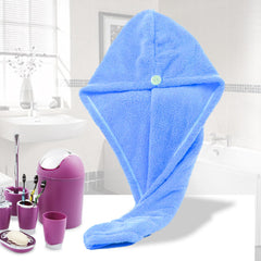 Heart Home Hair Wrapper | Hair-Drying Bathrobe Towel | Microfiber Towel | Quick Absorbent Hair Dry Towel | Hair Towel Wrap Cap | Salon Towel | Pack of 2 | Sky Blue