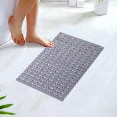 Kuber Industries Bath Mat | PVC Bathroom Mat | Shower Bath Mat | Floor Tub Mat | Bathroom Mud Mat | Anti-Skid Shower Bathroom Mat | JL-01B |Pack of 5| Gray