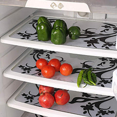 Kuber Industries PVC 3 Pieces Fridge Mats, 1 Piece Handle Cover and 1 Piece Fridge Top Cover (Gold)-CTKTC14602