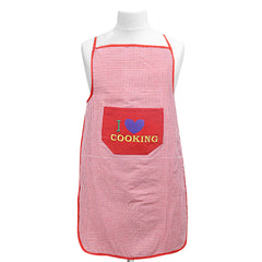 Kuber Industries Checkered Design Cotton 3 Pieces waterproof Apron with Front Pocket (Maroon, Brown & Red)-CTKTC29838