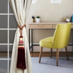 Kuber Industries Tassel | Curtain Tie Back Tassel Set | Curtain Holder Tieback | Curtain Tieback | Curtain Holder for Home & Office Dcor | Moti Kit Pit Tassel | Maroon