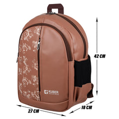 Heart Home Backpack | School Backpack for Kids | Collage Backpack | School Bag for Boys & Girls | 3 Compartments Mini Backpack | Half Print School Bag | Beige