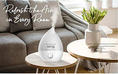 Homestic 2.4L Electric Humidifier for Room Moisture & Aroma Diffuser for Cold and Cough | Drip Shape Humidifier for Living Room & Office Fragrance | Car & Room Freshner Machine | White