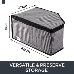 Heart Home Blouse Cover | Clothes Storage Bag | Zipper Wardrobe Organizers | Non-Woven Clothes Organiser | Side Transparent Blouse Organizer | Lining-Design | Pack of 9 | Gray