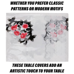 Heart Home Dining Table Cover | PVC Table Cloth Cover | 6 Seater Table Cloth | Flower Almond Table Cover | Table Protector | Table Cover for Dining Table | 60x90 Inch | Black