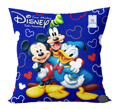 Heart Home Disney Team Mickey Print Silk Special Long Crush Cushion Covers (16"x16") Set of 5, Royal Blue-HEART9988
