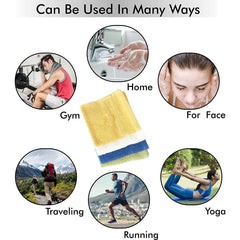 Kuber Industries 525 GSM Cotton Face Towels |Super Soft, Quick Absorbent & Anti-Bacterial|Gym & Workout Towels|Pack of 12 (Multicolor)