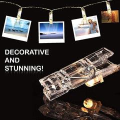 Heart Home LED String Lights | 20 Photo Clip String Lights for Hanging Birthday Photo | Festival | Wedding | Home Decoration | LED Clip Lights | Warm White