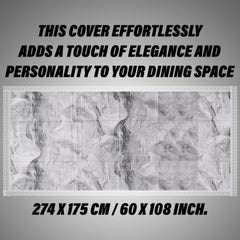 Heart Home Dining Table Cover | PVC Table Cloth Cover | 8 Seater Table Cloth | Marble Table Cover | Table Protector | Table Cover for Dining Table | 60x108 Inch | DTC | Gray